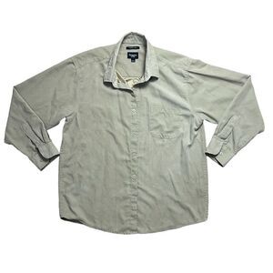 Haggar Sueded Luxe Long Sleeve Taupe Button Down Shirt
